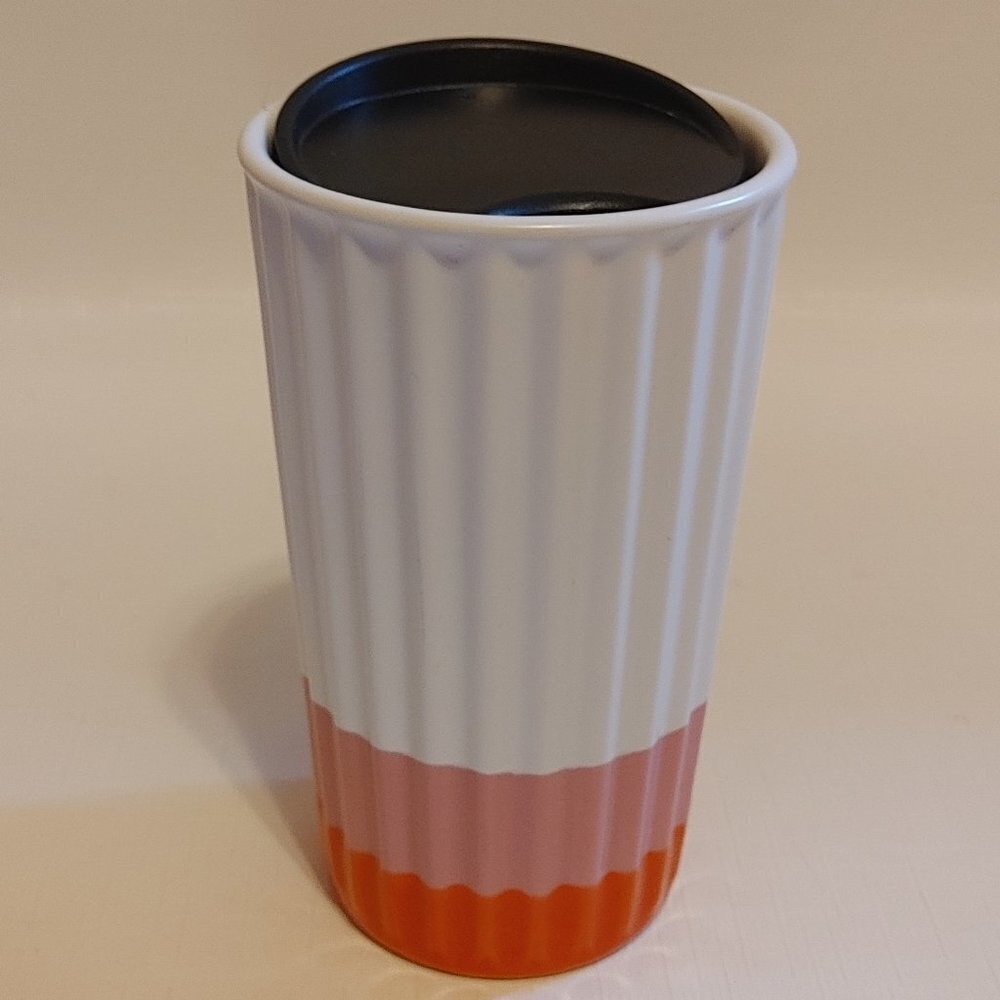 STARBUCKS Valentine's Ceramic White Red Pink Traveler Mug Tumbler 10oz 296 ml